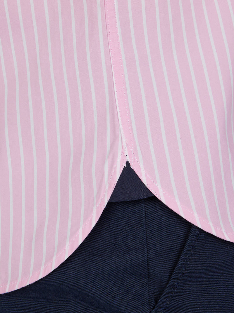Classic Long Sleeve Stripe Shirt - Pink