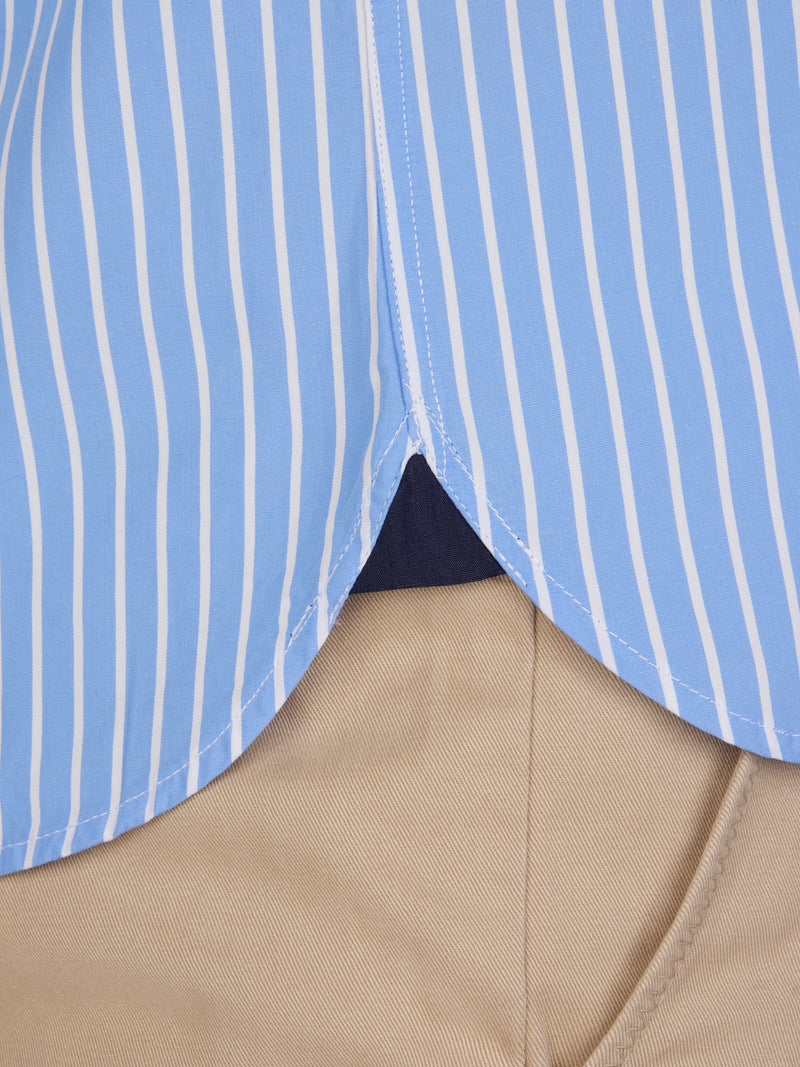 Classic Long Sleeve Stripe Shirt - Mid Blue