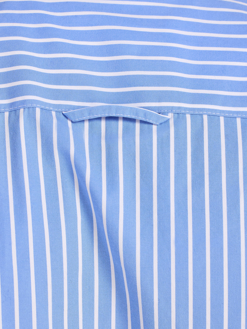 Long Sleeve Classic Stripe Shirt - Mid Blue