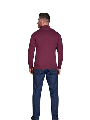 Classic Quarter Zip Knit - Burgundy