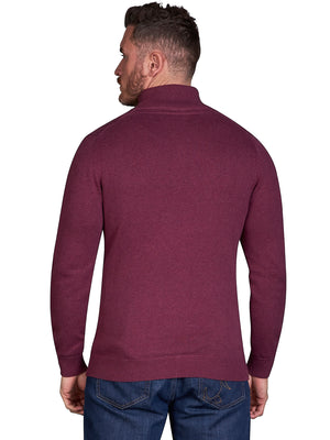 Classic Quarter Zip Knit - Burgundy