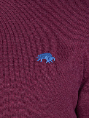 Classic Quarter Zip Knit - Burgundy