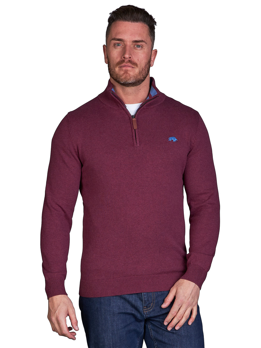 Burgundy quarter zip clearance