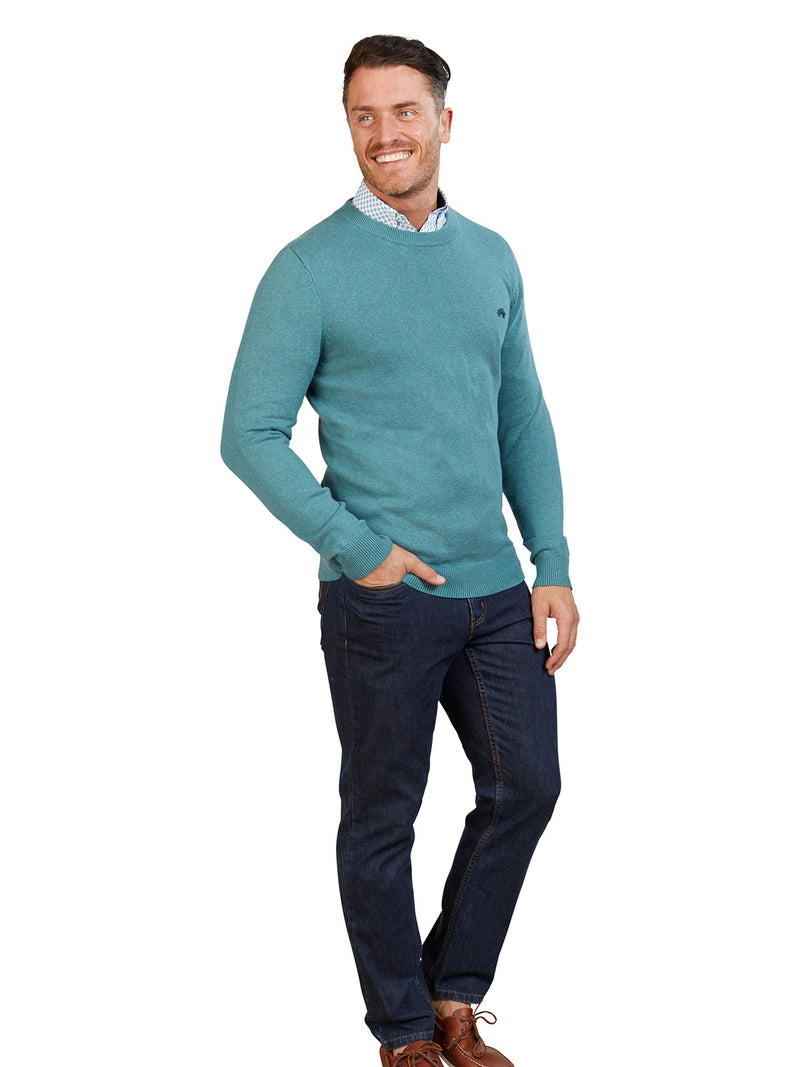 Classic Crew Neck Knit - Teal