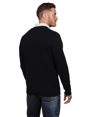 Classic V Neck Knit - Navy