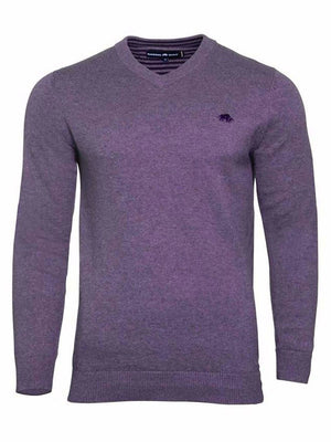 Classic V Neck Knit - Purple