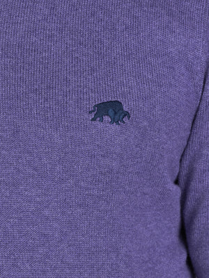 Classic V Neck Knit - Purple