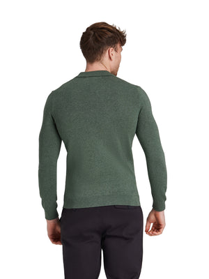 Long Sleeve Classic Knitted Polo - Sage