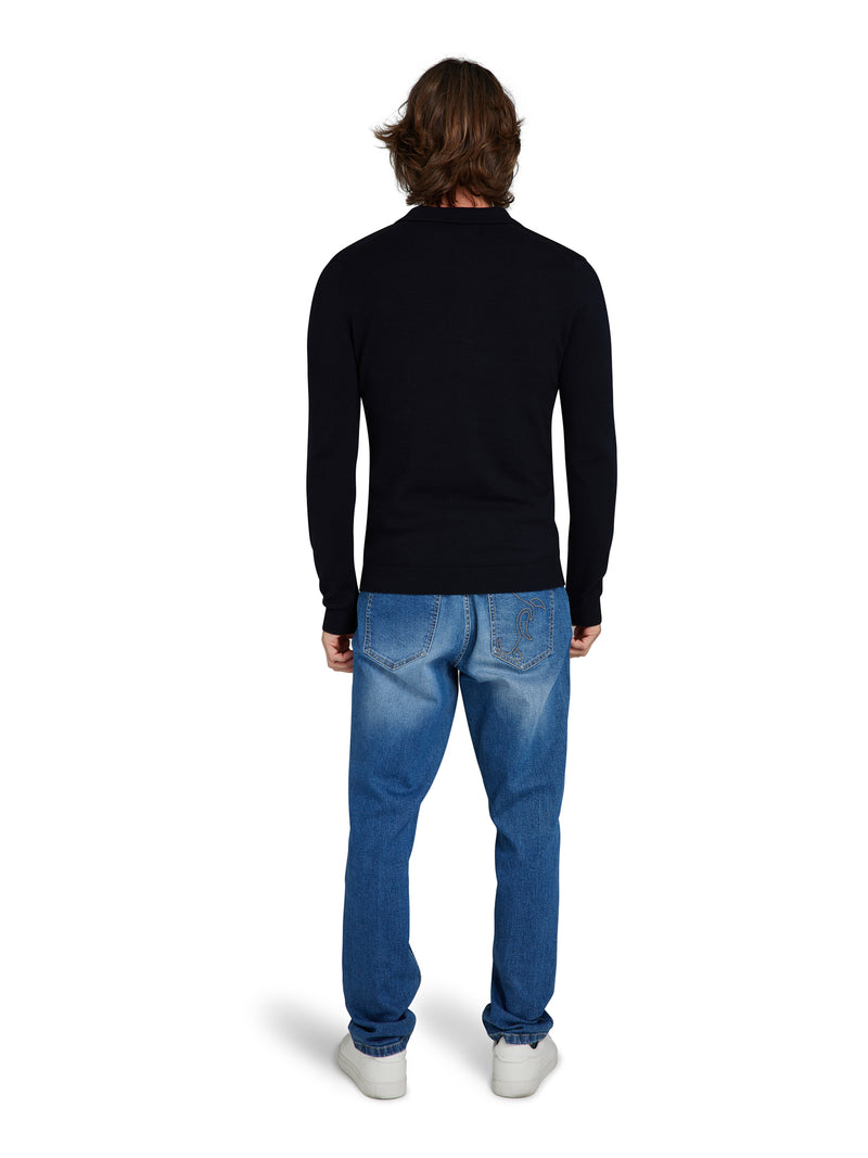 Classic Knitted Polo - Black