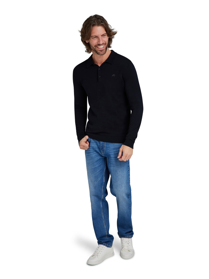 Classic Knitted Polo - Black