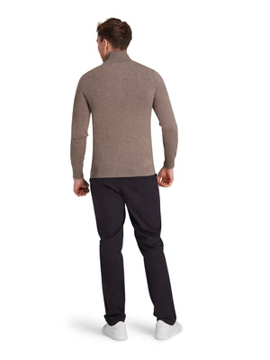 Classic Quarter Zip Cotton/Cashmere Knit - Toast