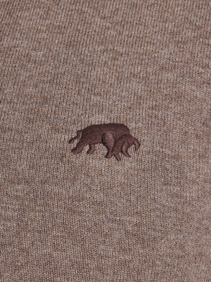 Classic Quarter Zip Cotton/Cashmere Knit - Toast