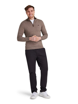 Classic Quarter Zip Cotton/Cashmere Knit - Toast