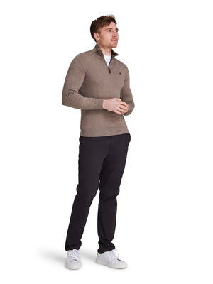 Classic Quarter Zip Cotton/Cashmere Knit - Toast