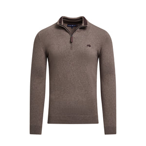 Classic Quarter Zip Cotton/Cashmere Knit - Toast