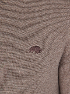 Classic Crew Neck Cotton/Cashmere Knit - Toast