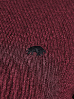 Classic Quarter Zip Cotton/Cashmere Knit - Berry