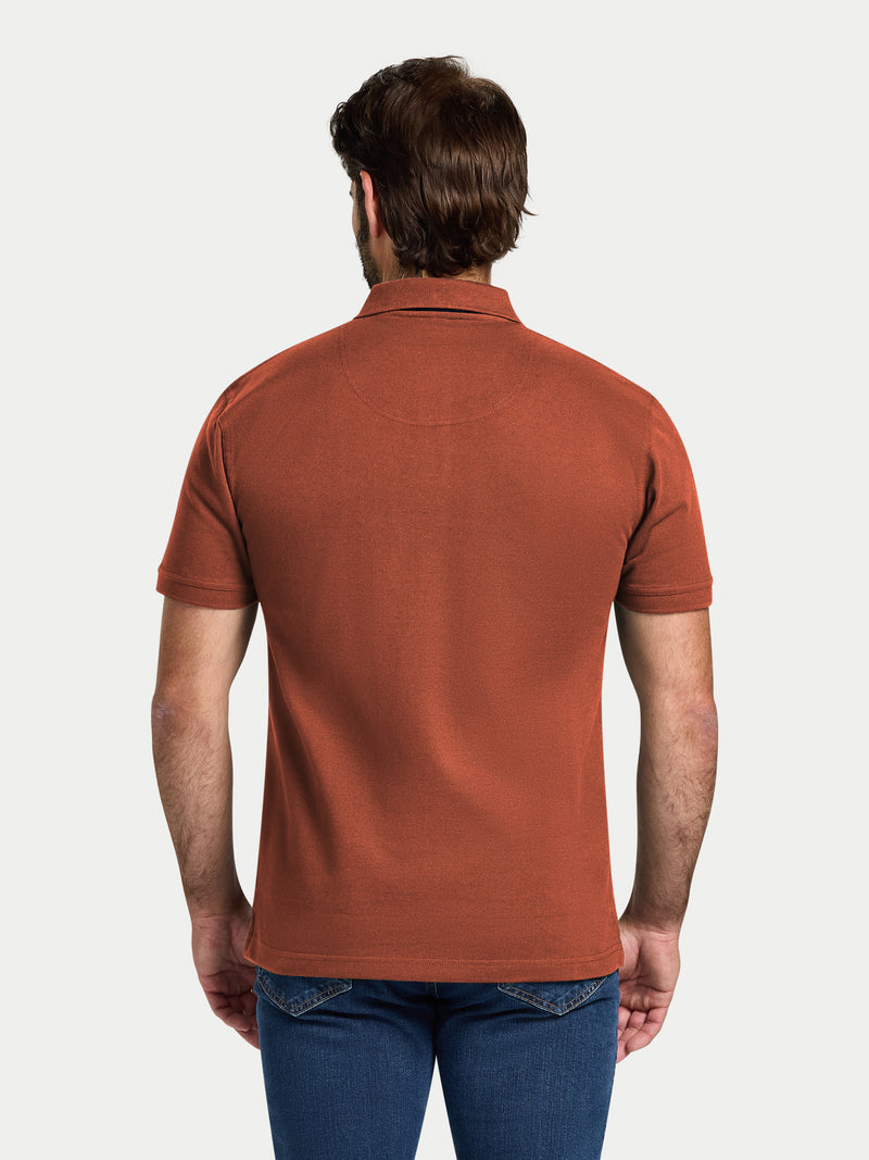 Short Sleeve Classic Organic Polo - Burnt Orange