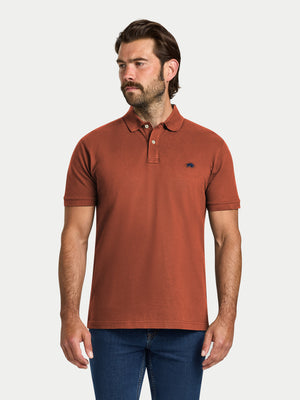 Short Sleeve Classic Organic Polo - Burnt Orange
