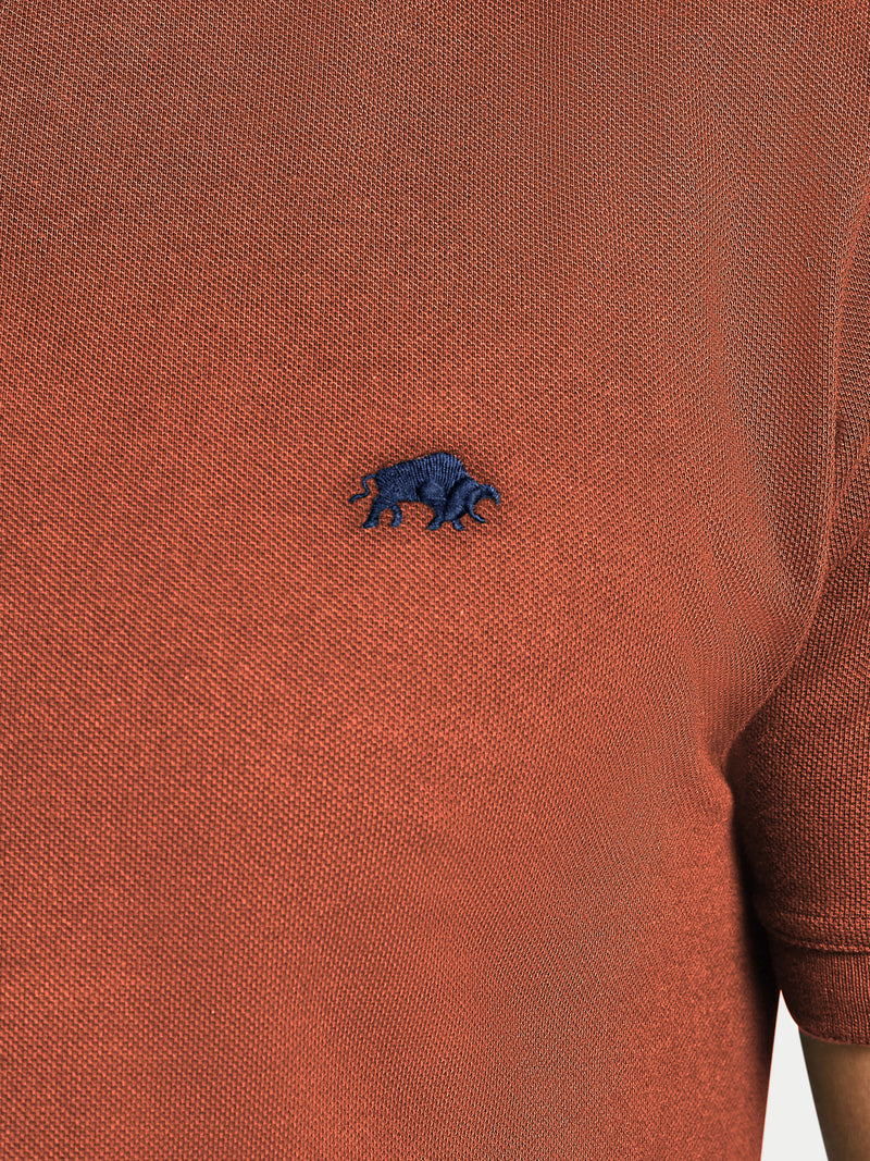 Short Sleeve Classic Organic Polo - Burnt Orange