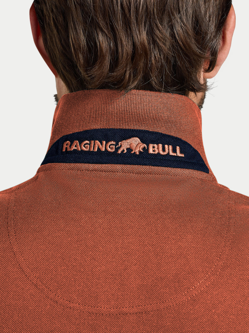 Short Sleeve Classic Organic Polo - Burnt Orange