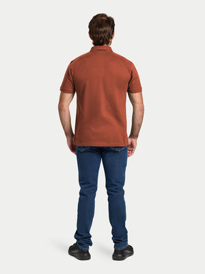 Short Sleeve Classic Organic Polo - Burnt Orange
