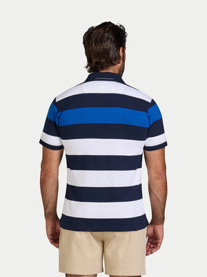 Classic Jersey Contrast Panel Polo - Navy