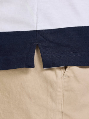 Classic Jersey Contrast Panel Polo - Navy