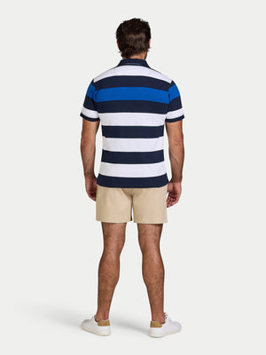Classic Jersey Contrast Panel Polo - Navy