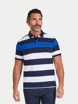 Classic Jersey Contrast Panel Polo - Navy