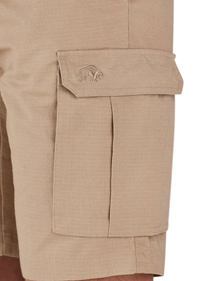 Stretch Waist Twill Cargo Short - Tan