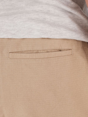 Stretch Waist Twill Cargo Short - Tan