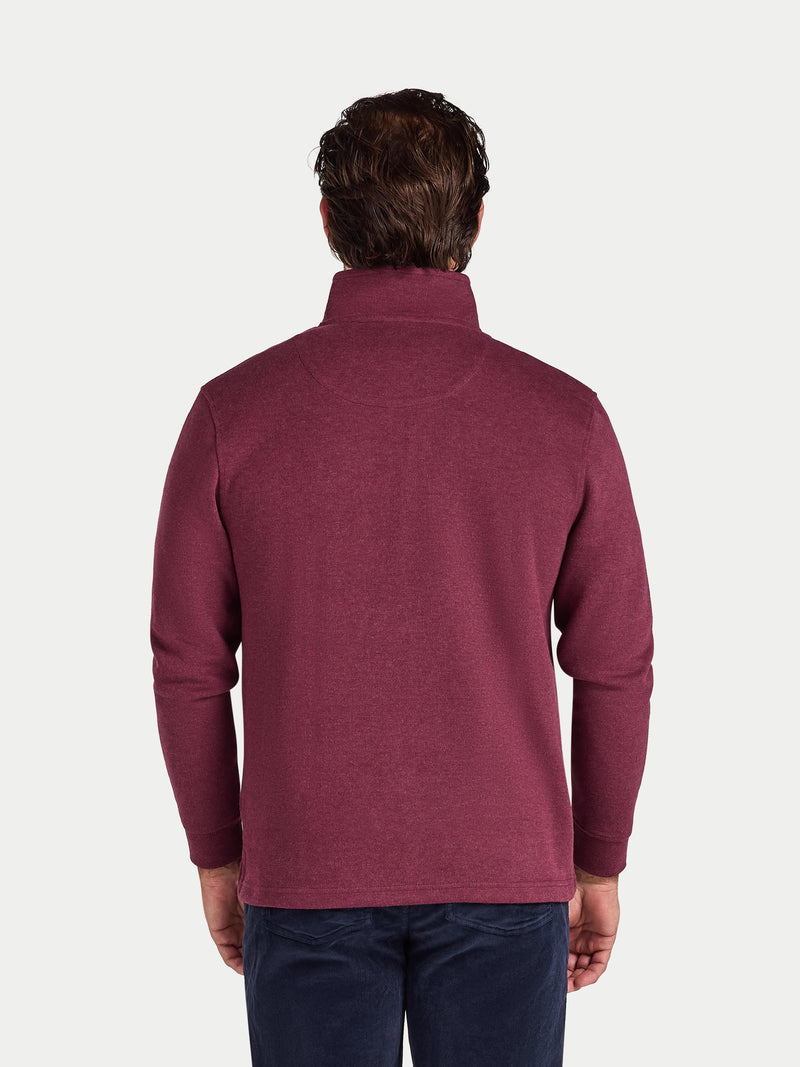 Classic French Rib Quarter Zip - Burgundy