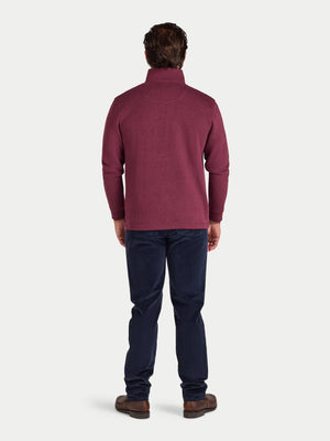Classic French Rib Quarter Zip - Burgundy
