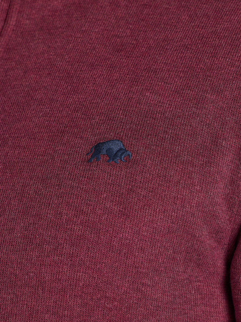 Classic French Rib Quarter Zip - Burgundy