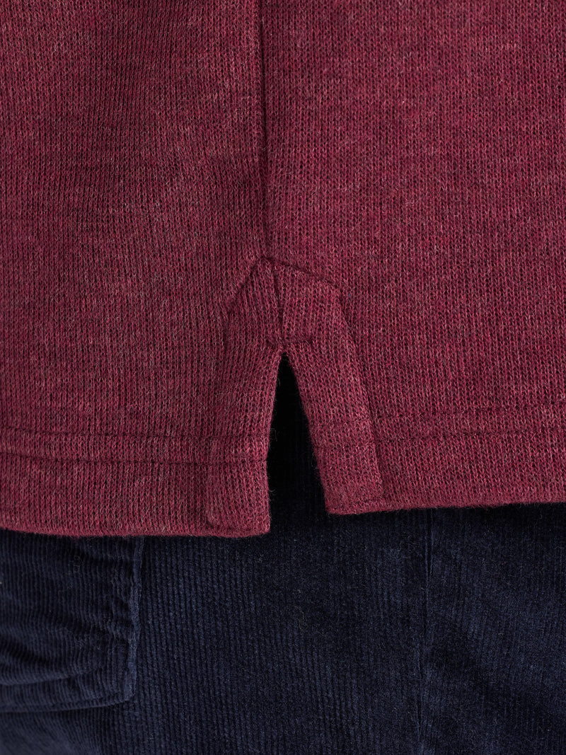 Classic French Rib Quarter Zip - Burgundy