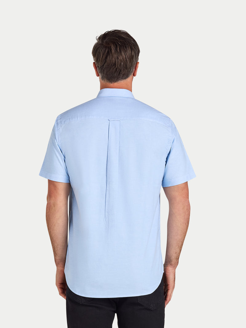 Short Sleeve Lightweight Oxford Shirt - Sky Blue