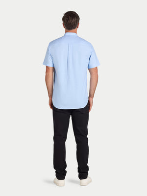 Short Sleeve Lightweight Oxford Shirt - Sky Blue