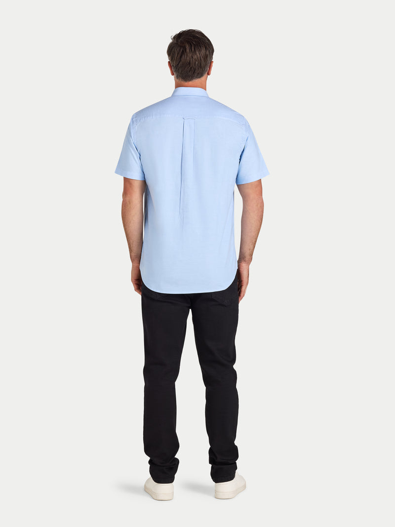 Short Sleeve Lightweight Oxford Shirt - Sky Blue