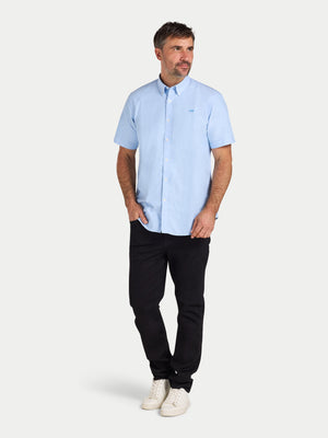 Short Sleeve Lightweight Oxford Shirt - Sky Blue