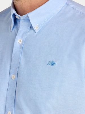 Short Sleeve Lightweight Oxford Shirt - Sky Blue