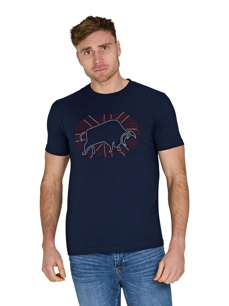 Outburst Union Jack Bull T-Shirt - Navy