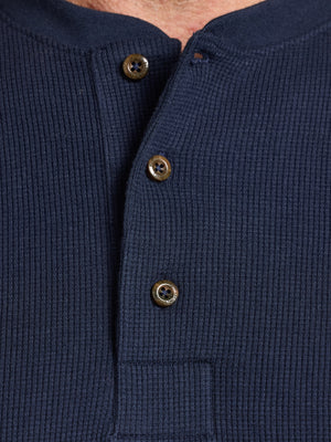 Henley Jersey Waffle - Navy