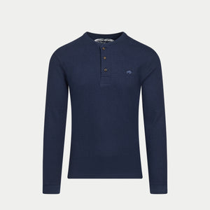 Henley Jersey Waffle - Navy
