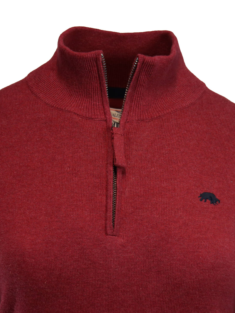 Classic Quarter Zip Knit - Berry