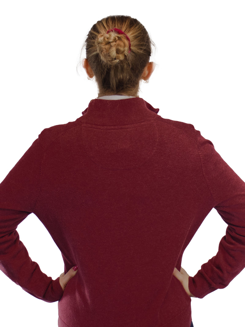 Classic Quarter Zip Knit - Berry