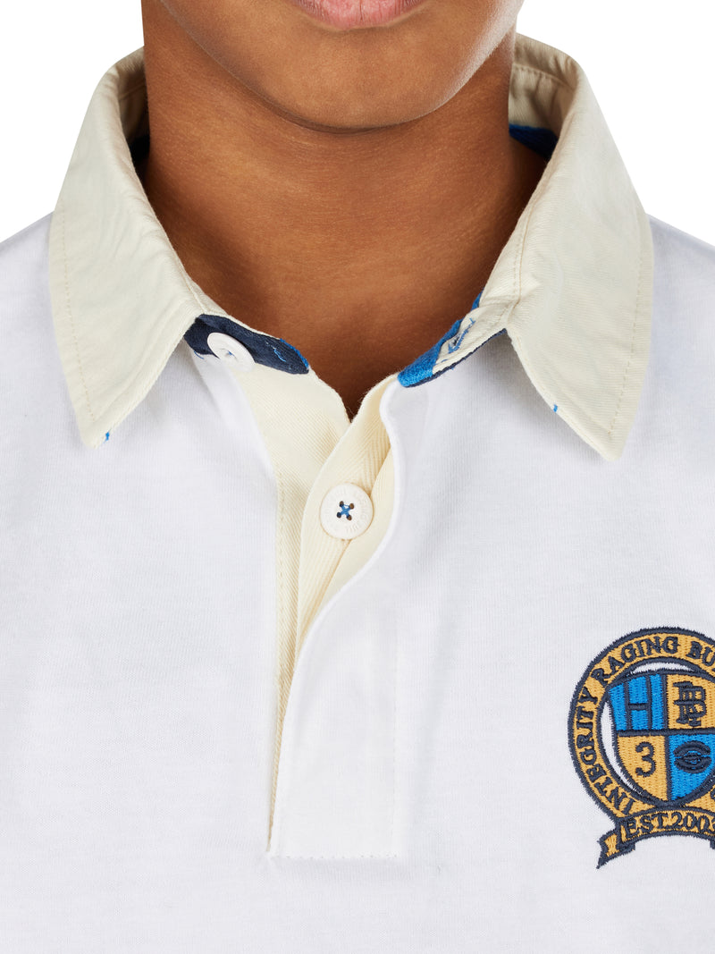 Short Sleeve Crest Rugby - White