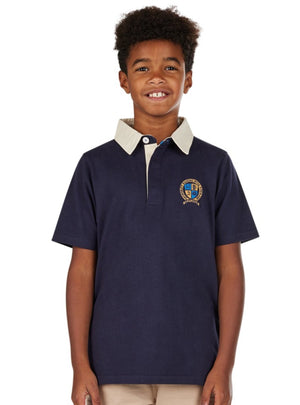 Short Sleeve Crest Rugby - Navy