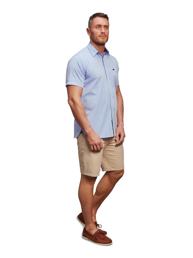 Short Sleeve Dobby Shirt - Sky Blue