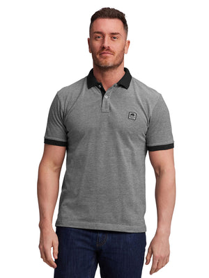 Embroidered Patch Birdseye Polo - Black